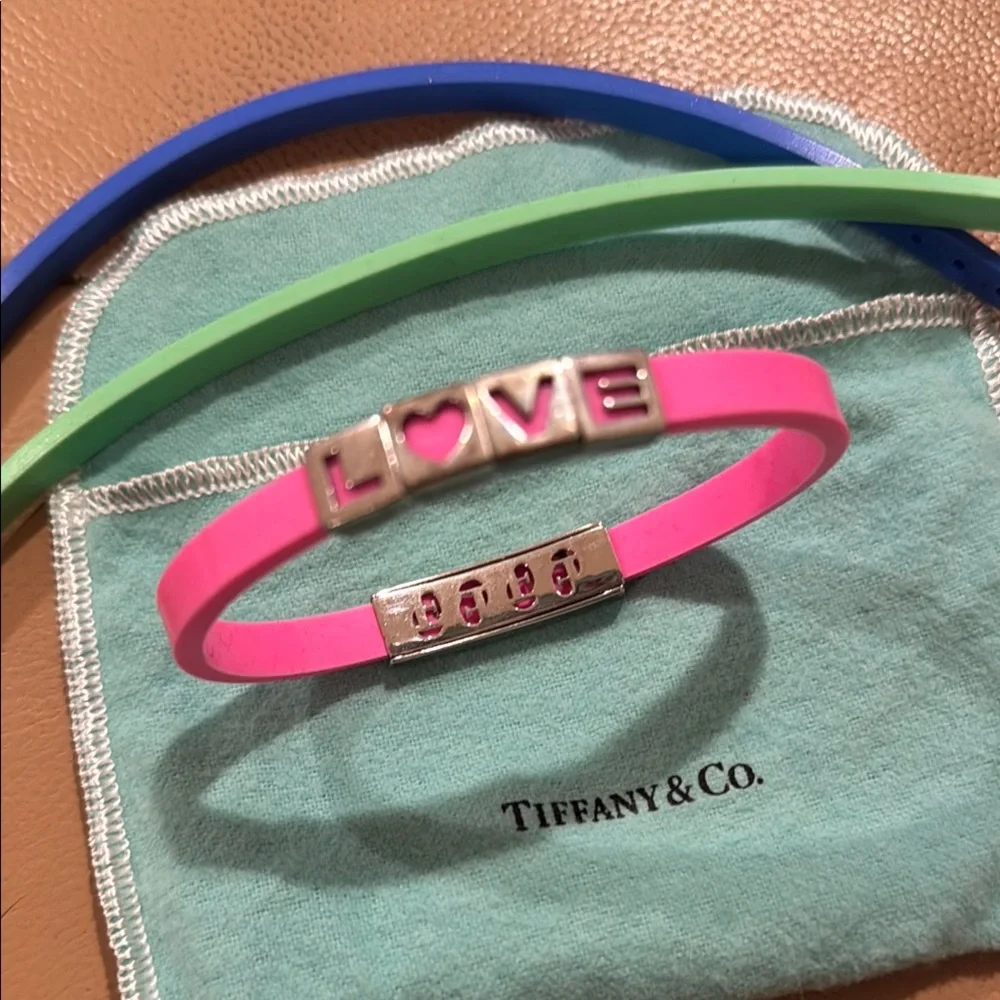 Tiffany & Co. Kids Pink Bracelet with Love Charm